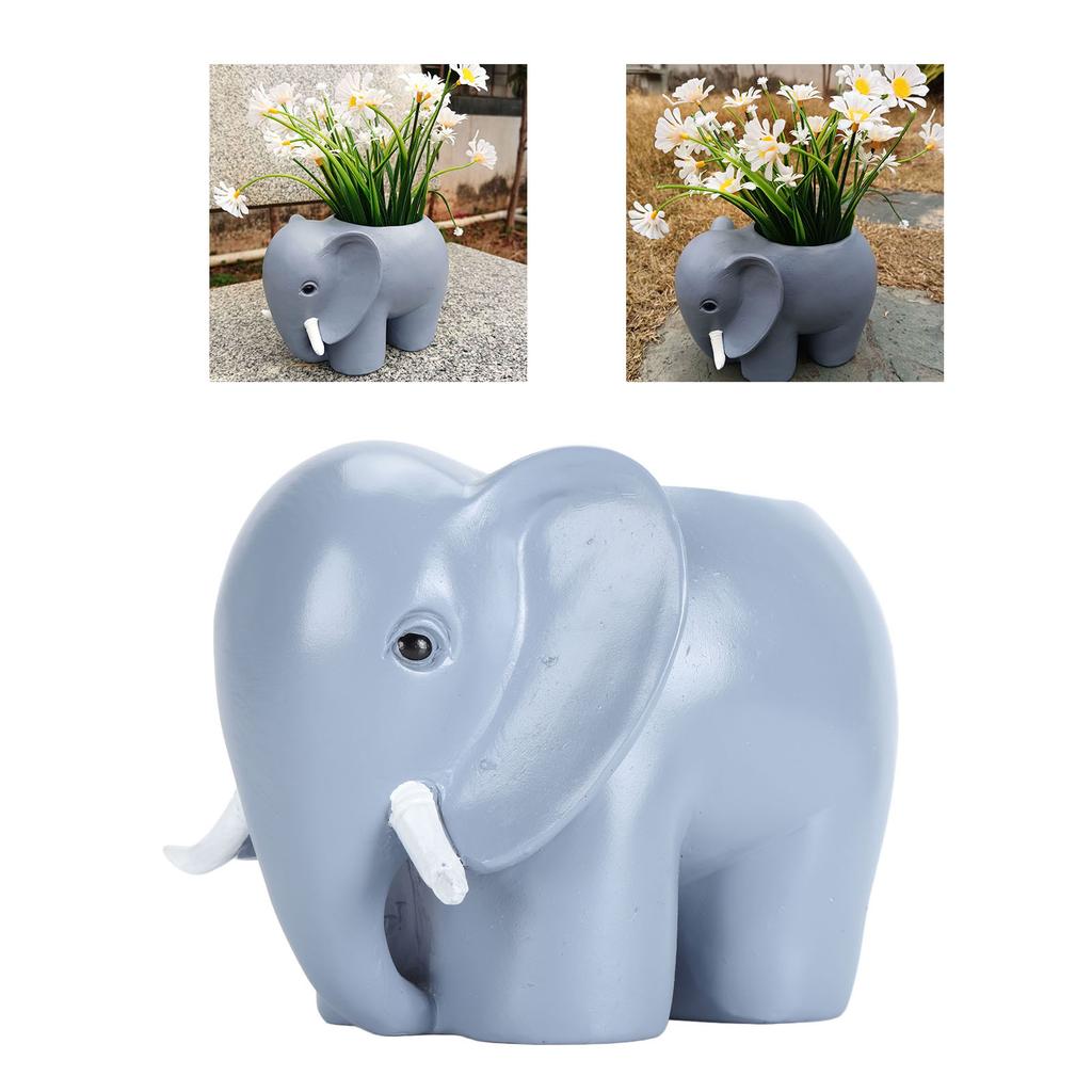 Elephant   Planter, High Quality Resin Material, Unique Elephant Shape Design, Multifunctional Flower Pot for Indoor and Outdoor Decoration