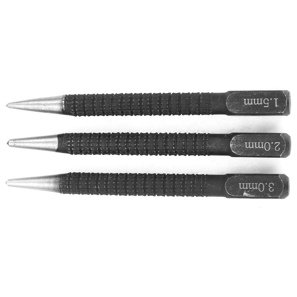 3 Pcs Punch Wood Marking Tool Center Punch Combination Marker for Drilling Positioning