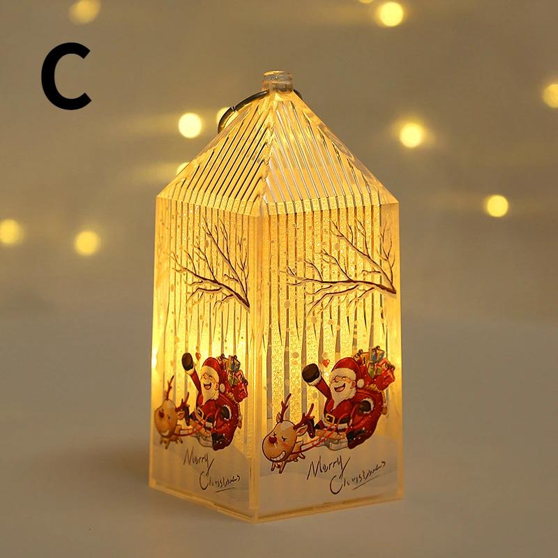Christmas 2023 Novelty Craft Supplies Children's Portable Night Light Ornament Autumn Decoration Room Outdoor Decor Advent Gift