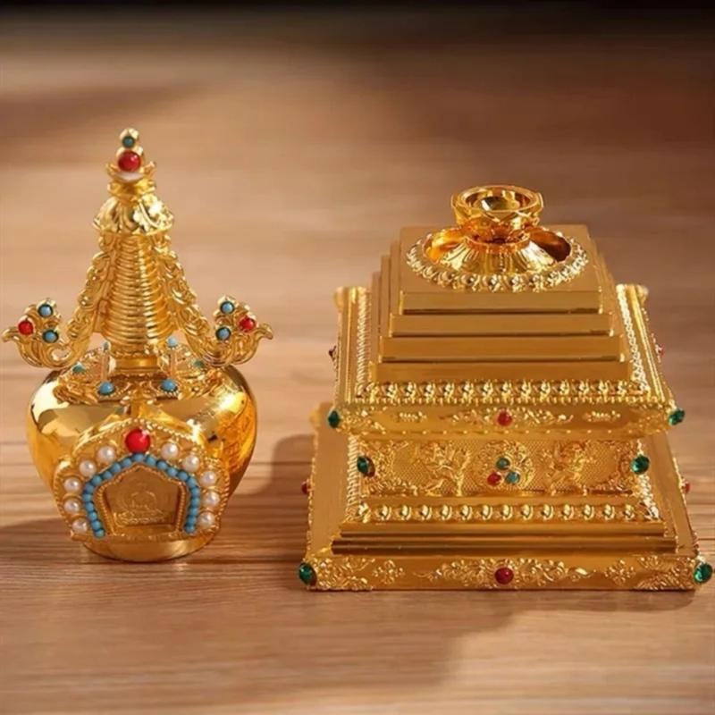 Alloy Tibetan Stupa,Tibetan Buddhist Decorations Religious Altar Ornament Collections