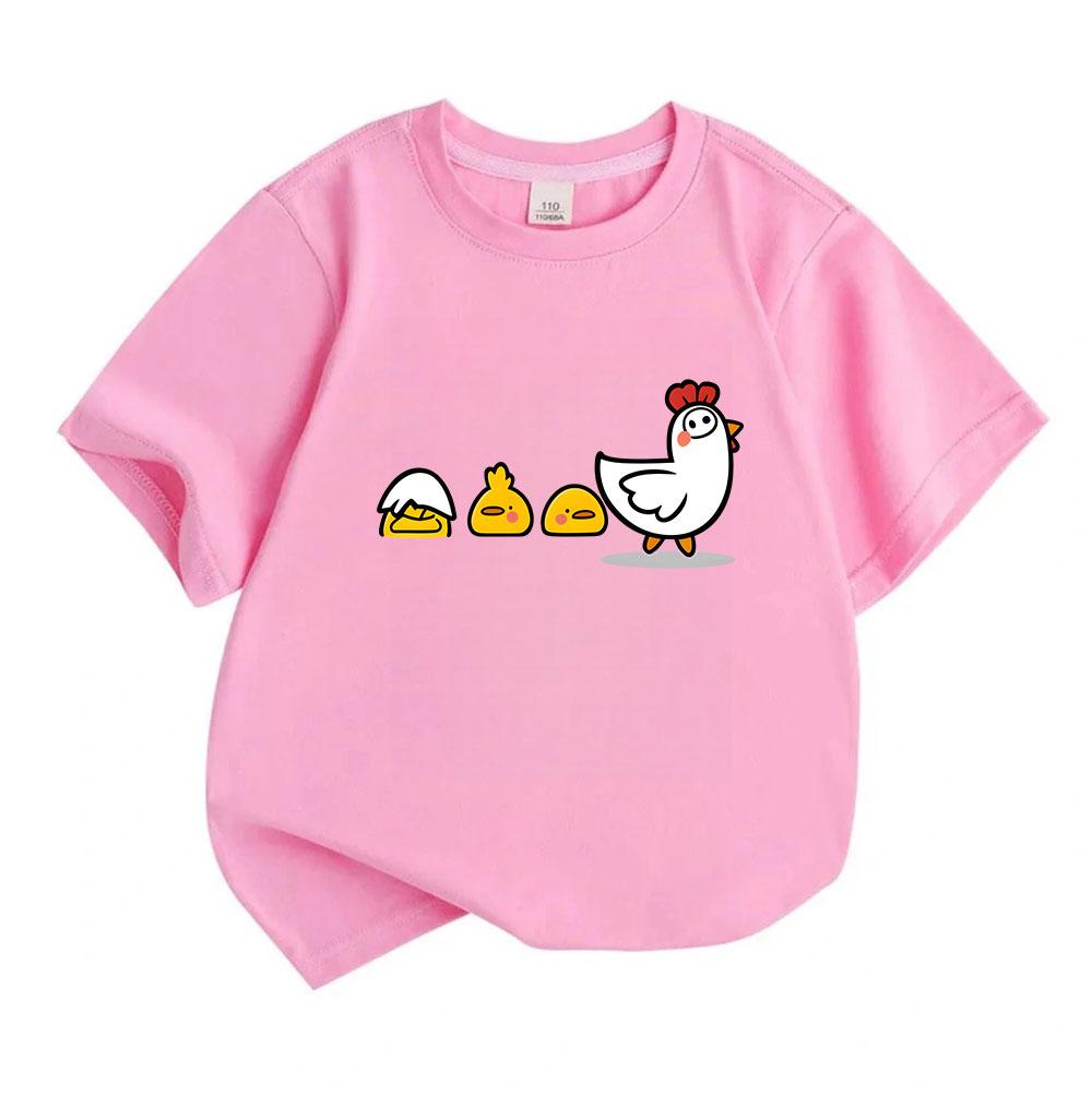 Toddler Kids Boys Girls 100% Cotton Crew Neck Short Sleeve T