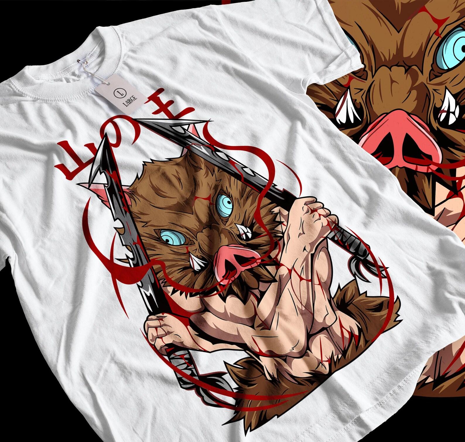 Anime Graphic Tee, Japanese Demon Manga Shirt, Streetwear Apparel 4XL
