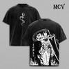 Solo Leveling Graphic T-shirt Vintage Washed Men Women Oversized Streetwear Short Sleeve High Quality Cotton Retro Street Female Male Clothing