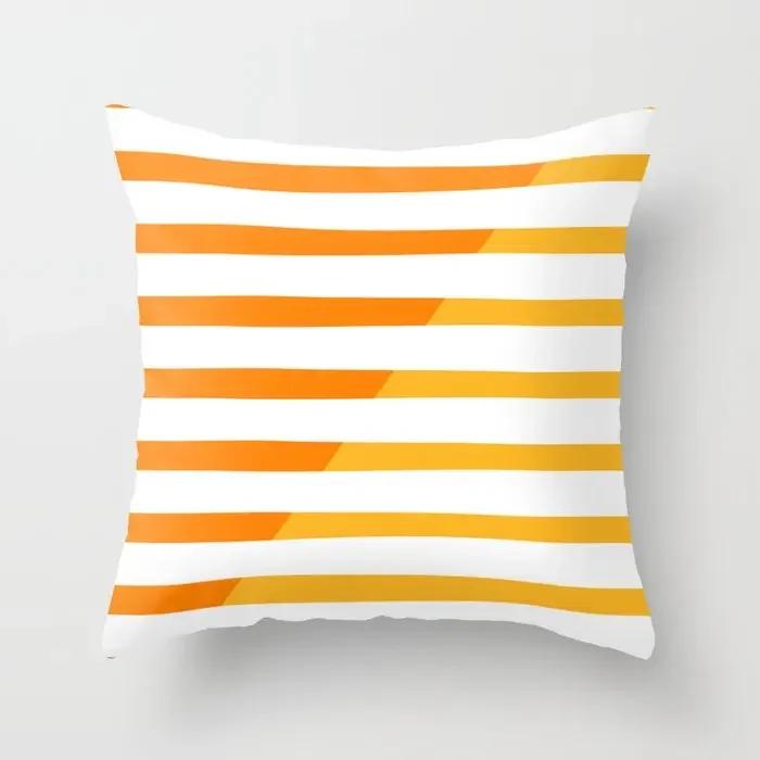 45*45Cm Orange Color Throw Pillow Case Mid Century Geometric Cushion Covers For Home Sofa Chair Decorative Pillowcases