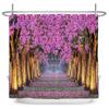 Rural Flowers Scenery Shower Curtain Dreamlike Blooming Flowers Tree Home Bathtub Decor Waterproof Polyester Bathroom Curtains