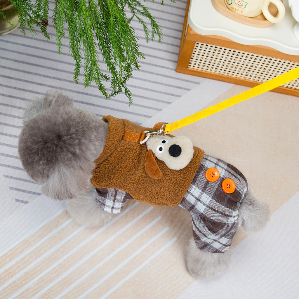 Four-legged Pet Clothes Corgi Teddy Clothes Autumn and Winter New Pet Thickened Warm Dog Cotton-padded Clothes