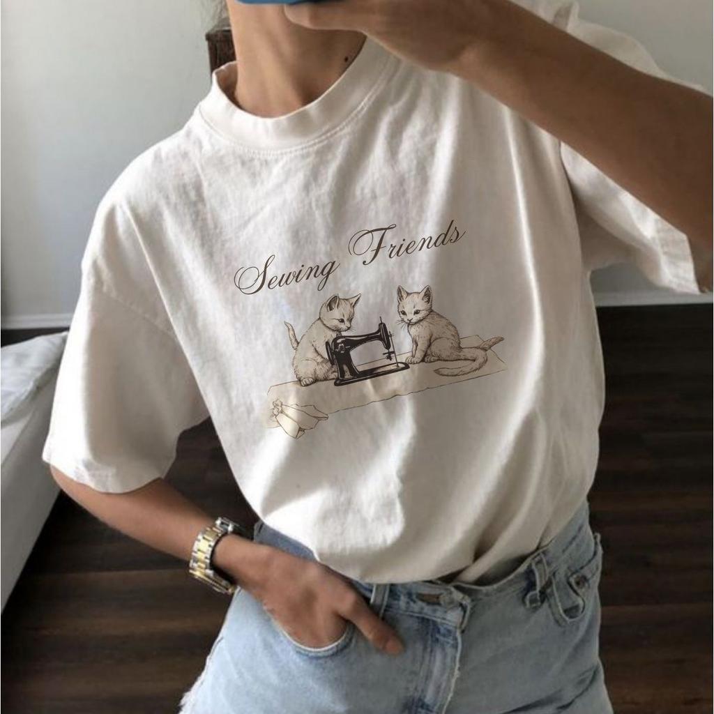 Summer European and American New Fashion Fruit Printing Casual Loose Round Neck Versatile Women's Cotton T-shirt Casual Wear