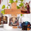 12Pcs Nativity Sets Christmas Ornaments Wooden Hanging Nativity Scene Ornament Birth Of Jesus Religious Christmas Tree Decoratio