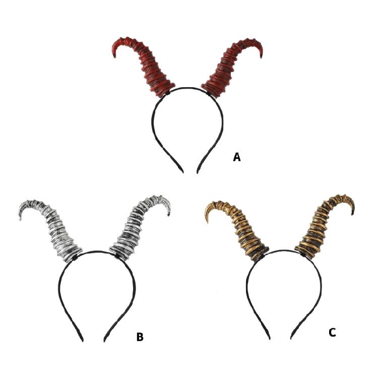 Unisex Plastic Devil Horn Headwear Practical Party Accessory Halloween Headbands Suitable For Costume Parties Daily Fun