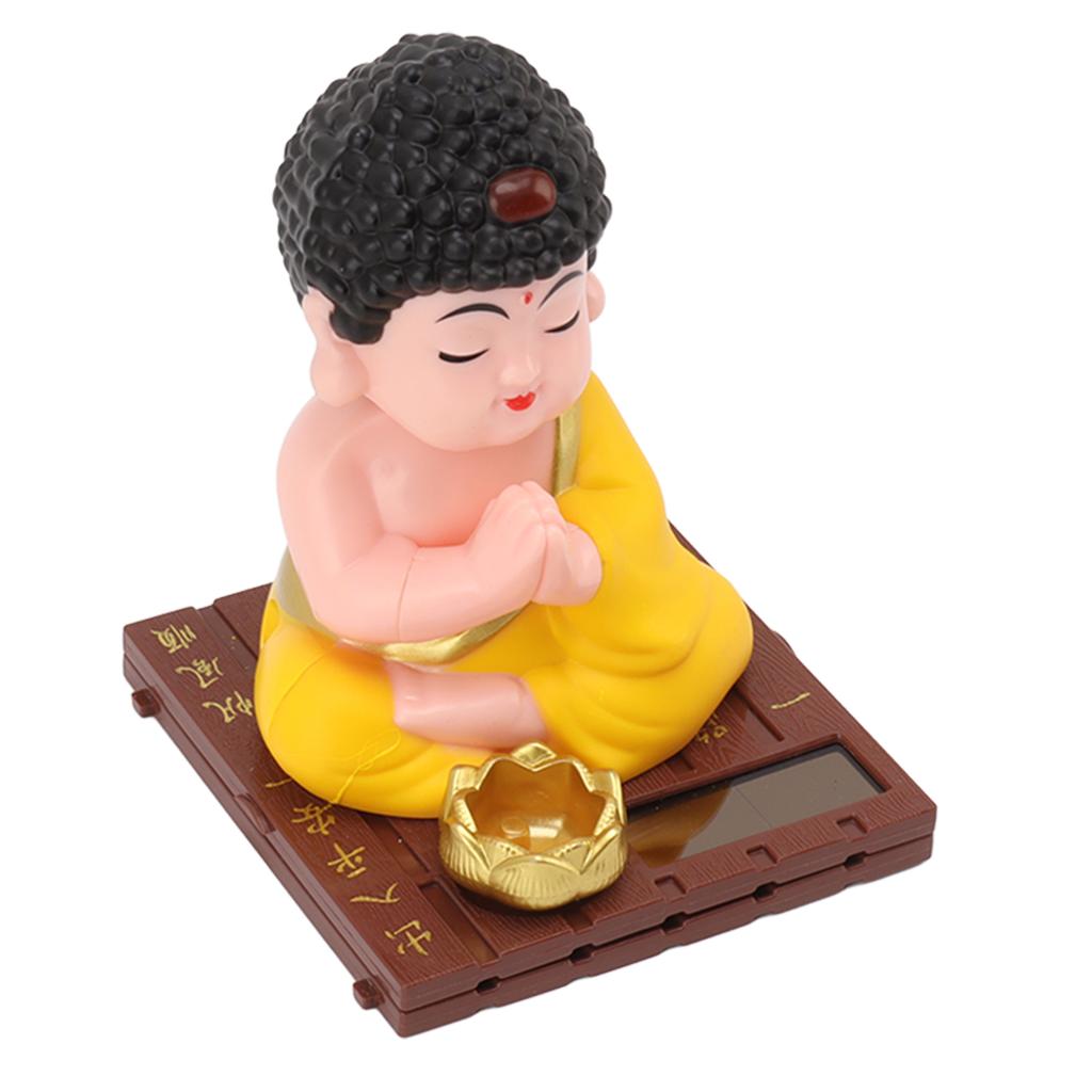 Figurka Buddy Solarna Kiwająca Głową Jasne Kolory Trwały Plastik Realistyczna Statuetka Buddy do Domu Samochodu