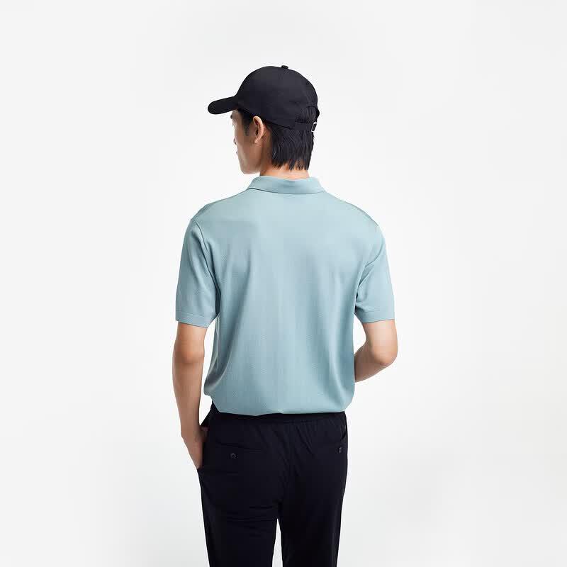 K-Boxing Men's Business Casual Short Sleeve Polo Shirt BTTE2965