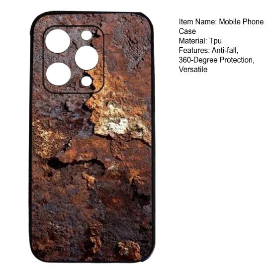 Yousheng Rusty Phone Case Shockproof Phone Cover Industrial Iron Inspired Phone Shell 360-degree Protection Case for IPhone 15/15Pro/15ProMax/15Plus
