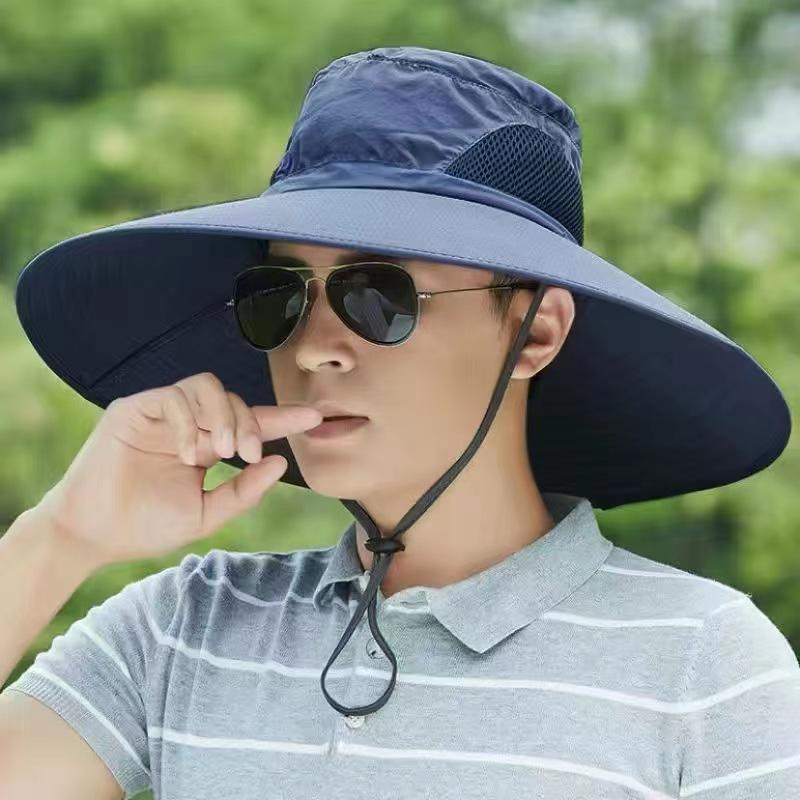 Summer new outdoor camping versatile fashion visor female Mori drawstring sun protection fishing mountaineering sun hat male