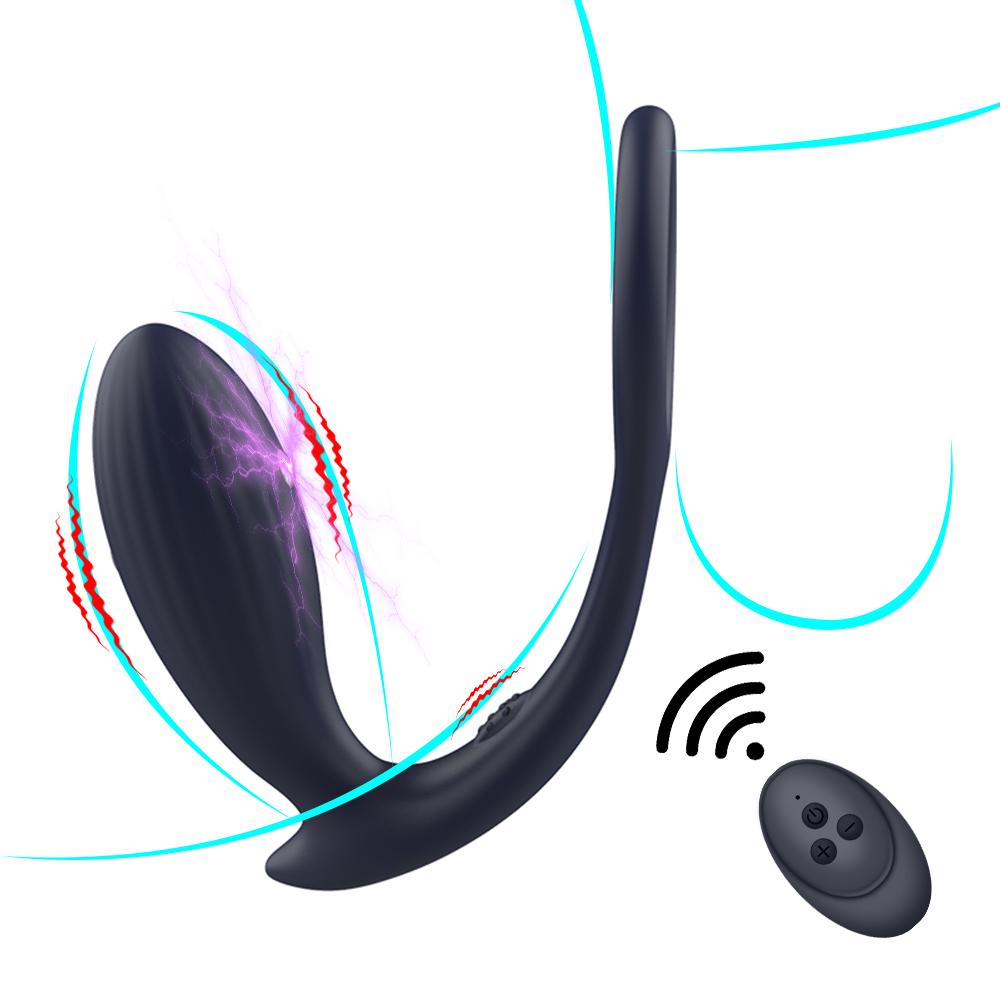 Männlicher G-Punkt 7-Frequenz-Analplug und hinterer Hof-Pull-Perlen-Spielzeug-Prostata-Massagegerät, das Vibrations-Verschlussring auflädt