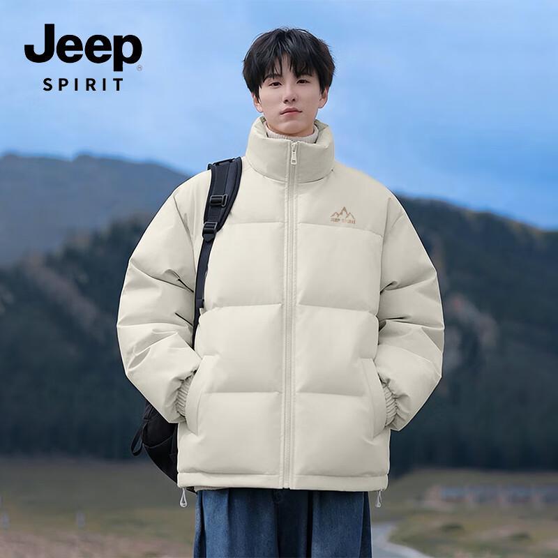 JEEP SPIRIT Men's/Couple Stand Collar Winter Padded Jacket