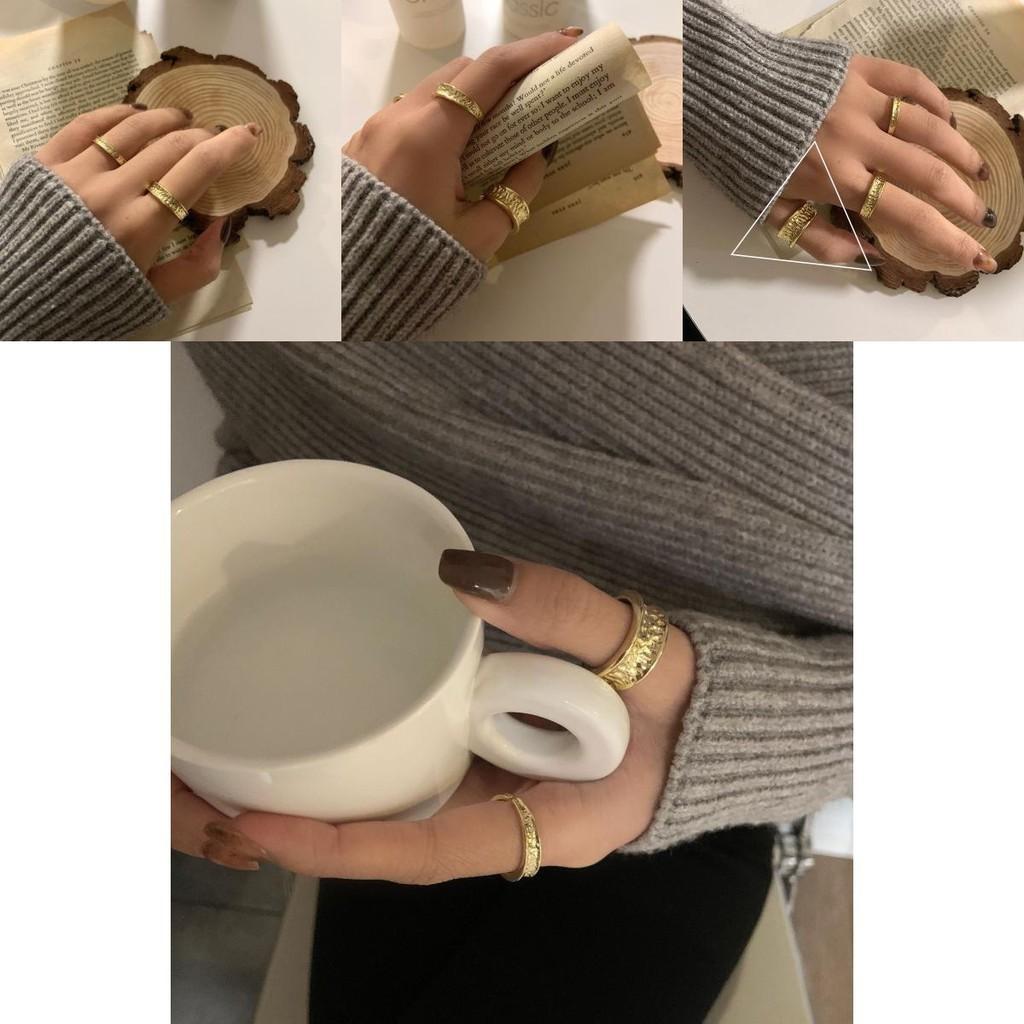 Elegant Korean Style Geometric 925 Silver Ring For Fashion-forward Young Girls