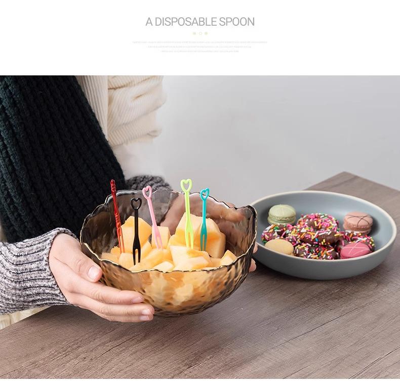 High-End Disposable Transparent Fruit & Dessert Forks - Individually Wrapped Skewers