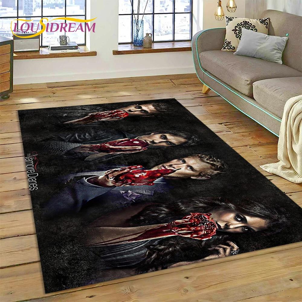 3D Latest The Vampire Diaries Damon Salvatore Rug Carpet for Living Room Bedroom Home Decor,Non-slip Decoration for Sofa Doormat