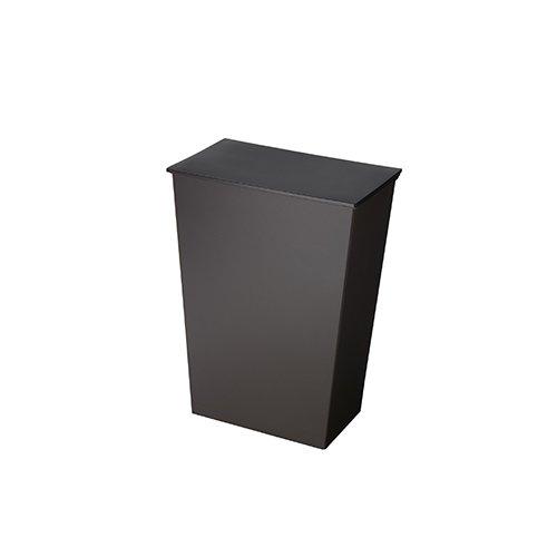 

kcud simple wide [black] trash can with lid