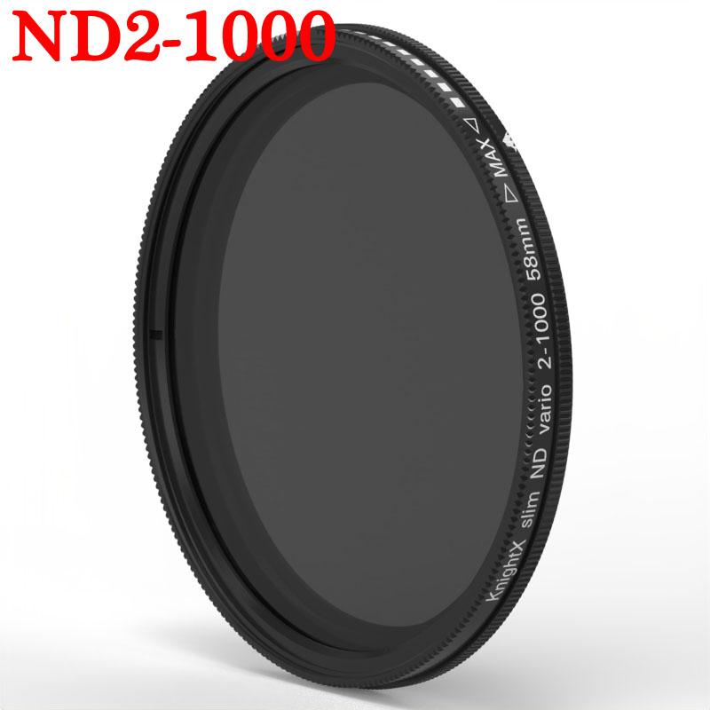 

KnightX ND2-1000 Adjustable Neutral Density DSLR Camera Lens Filter accessories 58 mm 67mm 72mm For Nikon d5300 37mm