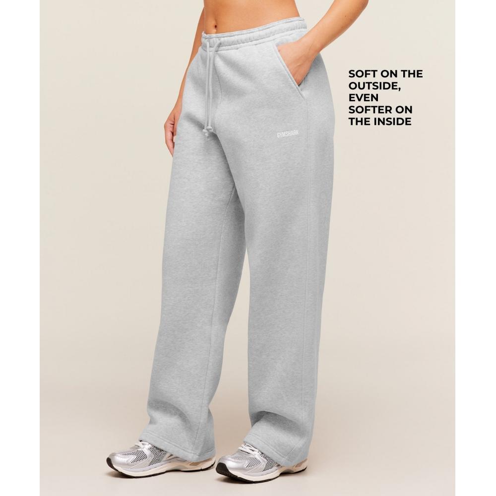 Gymshark Cosy Luxe Straight Leg Joggers Bros Soft Grey Marl B4c2o Gc3c