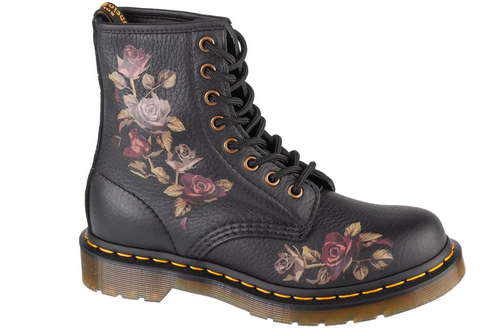 Dr. Martens 1460 Decayed Roses, Womens black Bovver boots