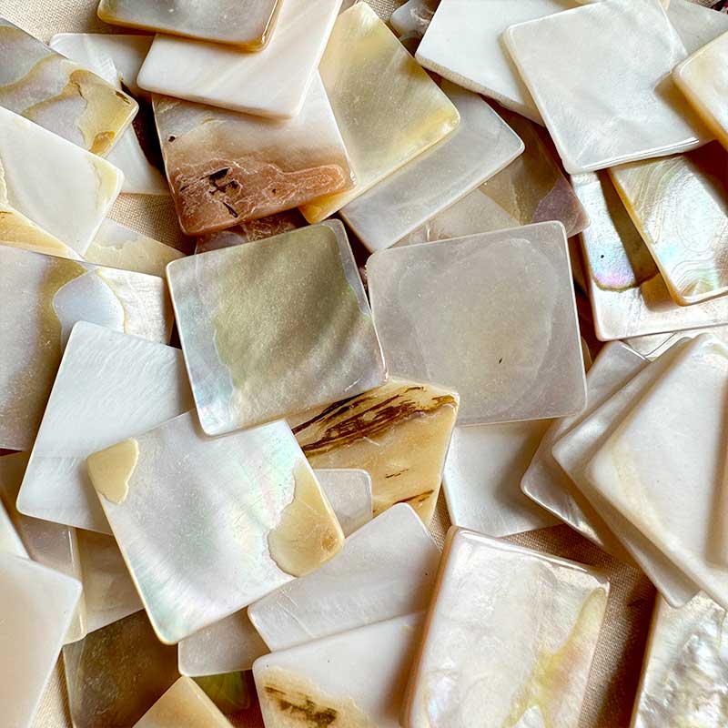 100g Square Mother of Pearl Mosaic Tiles Natural Shell Square Mosaic Pieces for Home Decoration Crafts materials hobbies 97