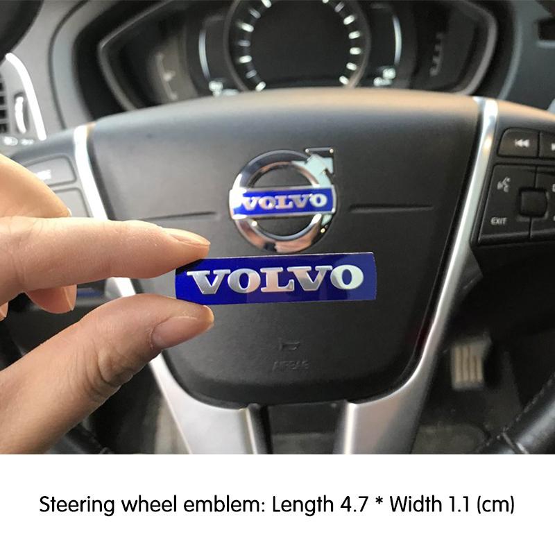 Dekorační doplňky Samolepky s logem na přední mřížku a volant pro Volvo Rdesign Polestar AWD V50 S60 XC60 S40 XC40 XC90