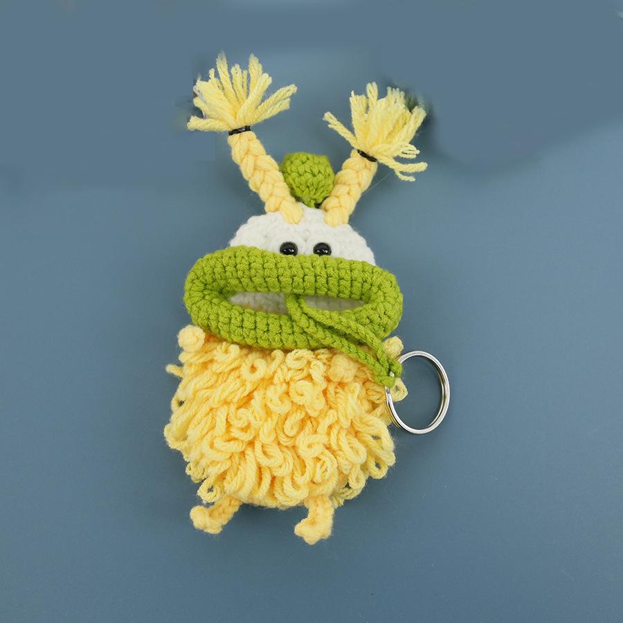 Lustige Häkel-Schlüsselanhänger Stricken Niedliche Wurstmund-Puppe Schlüsselhalter Nützliche Gestrickte Aufbewahrungstasche Schlüsselanhänger Für Autoschlüssel Großhandel