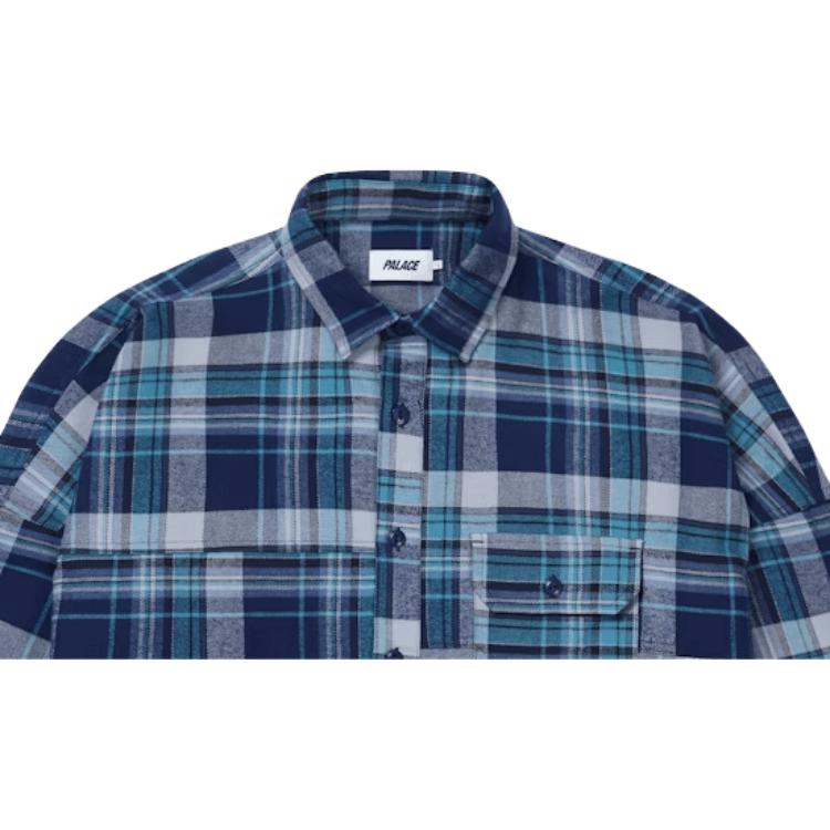 Palace Lumber Yak Patch Overshirt Blue Unisex Tops P29SHT026