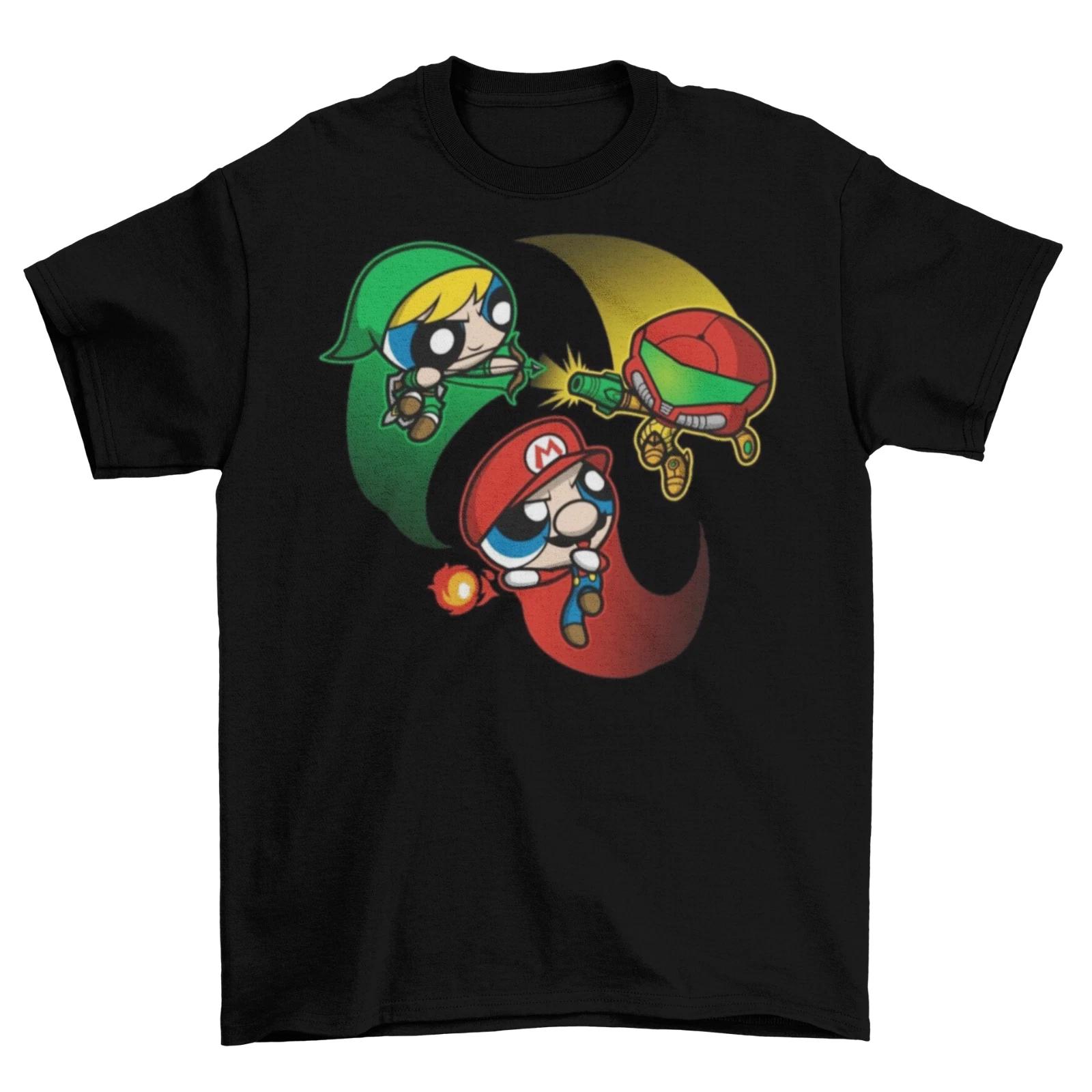 The Powerpuff Girls Superhero Nintendo T-Shirt Unisex Cotton Funny Sizes New S