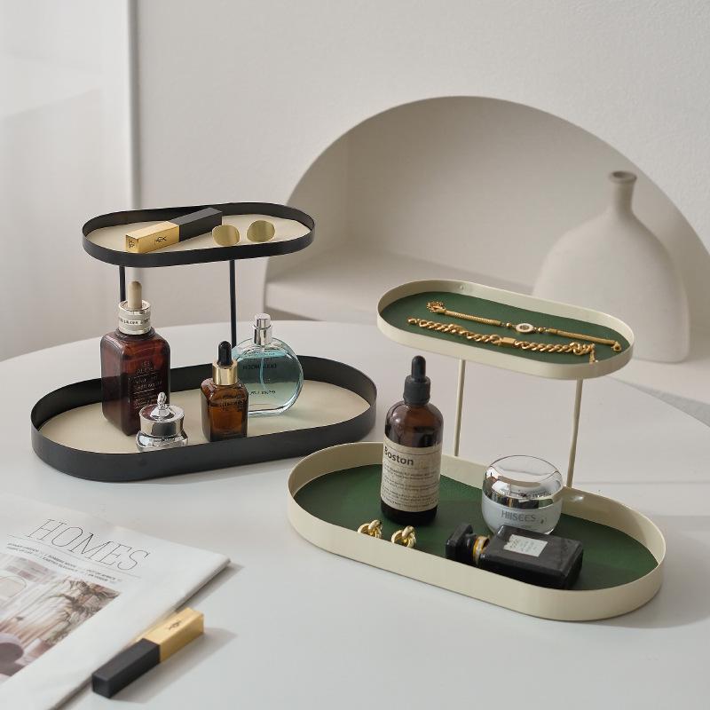 Cosmetics Storage Box Aroma Diffuser Tray: Key, Perfume, and Iron Rack for Dressing Table, Entrance, or Washstand