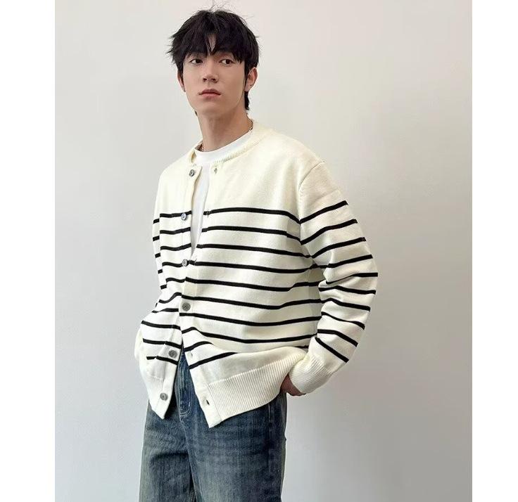 Новый осенне-зимний полосатый вязаный кардиган: Классический, Повседневный, Модный и Универсальный. XL