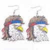 Women's Creative Fun Wooden Dangle Earrings, Cartoon Dog Cow Chicken Pattern, Unique Casual Daily Wear Jewelry
