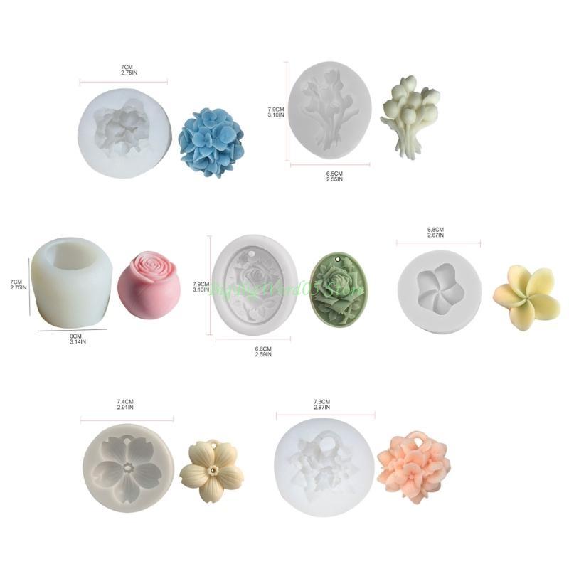 24TE Various Flower Shaped Fondant Cake Decorating Silicone Mold Pastry Chocolate Mould Candy Ice Cream Mold DIY Baking Tool