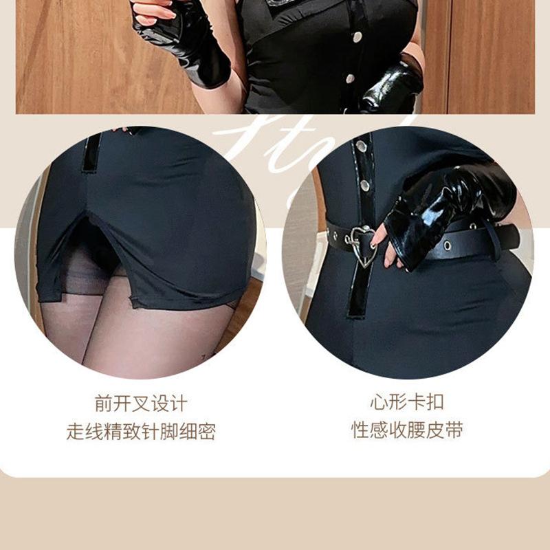Sex Underwear Nightclub Hot Professional Uniform Hanging Neck Tight Hip Wrap To Avoid the Temptation of Pure Desire Sex Uniform
