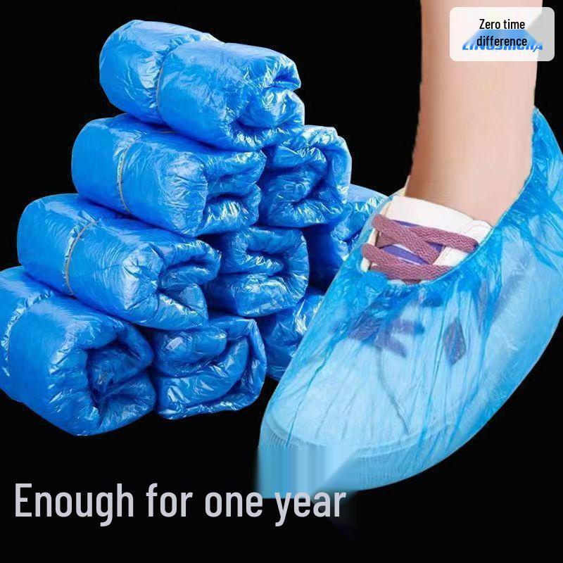 Thickened Waterproof Disposable Shoe Covers: Anti-Slip, Wear-Resistant, Indoor Use for Adults, Students, and Guests.