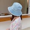 Vintage Denim Bucket Hat For Women Tassel Holes Panama Fisherman Cap Foldable Girl Outdoor Beach Fishing Basin Hats