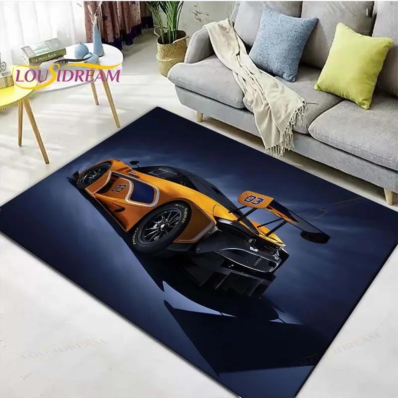 3D Racing Car Decor Carpet Non Slip Rug for Balcony, Bedroom, Kitchen & Coffee Table Stylish Floor Mat & Gift