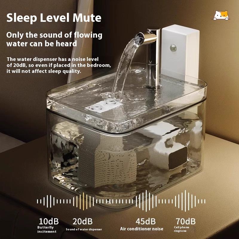 Cordless Smart Cat Water Fountain with Motion Sensor, Drip-Free Automatic Circulating Drinker