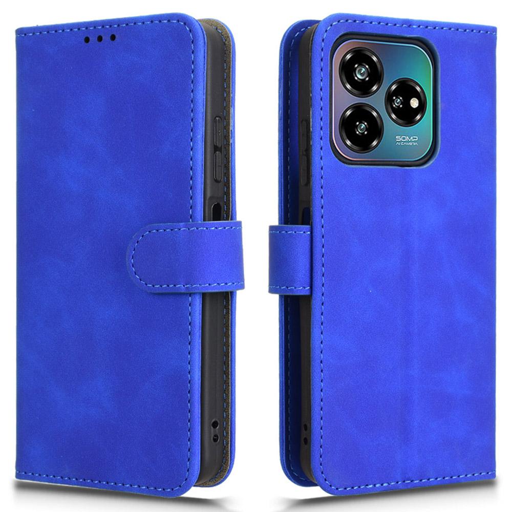 

For ZTE Axon 60 Lite Leather Case Skin-Feel Anti-Drop Wallet Flip Phone Cover B