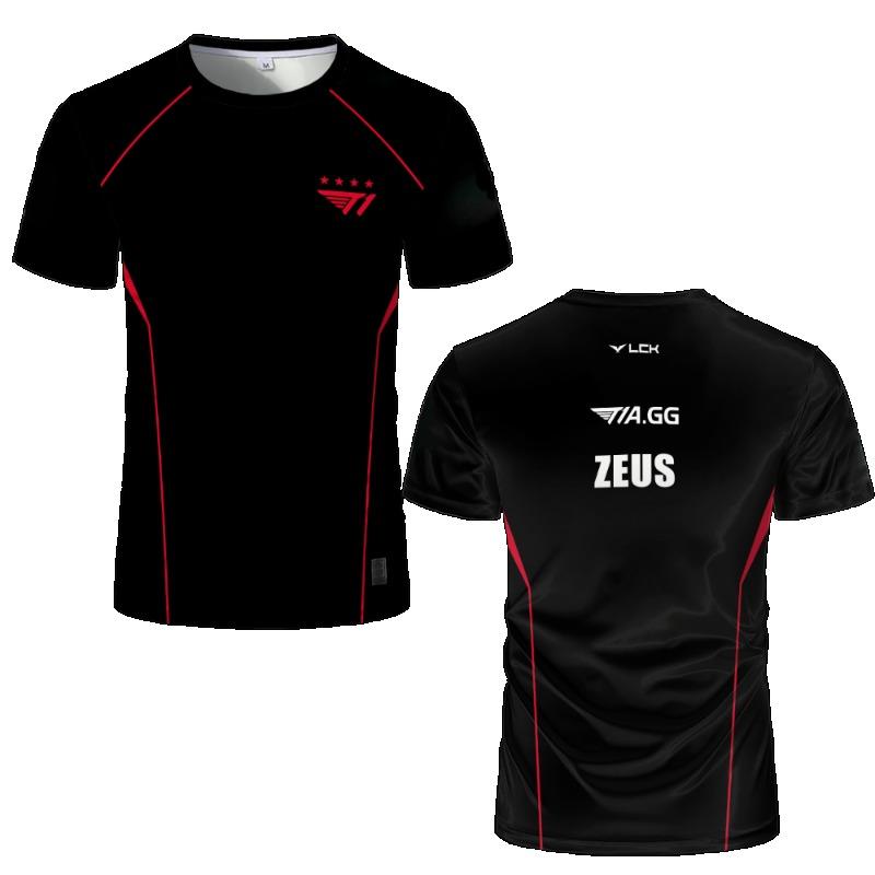 2025 League Of Legends SKT T1 Uniform T-shirt LOL Esports Faker Jersey T Shirt ZEUS Sport Game Team Men Boy Contest Clothes Tops