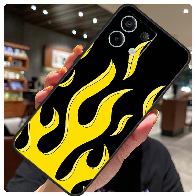 Flame Painted Fire Pattern Case For Xiaomi Redmi Note 14 10 13 12 11 15 Pro Plus Cover For Redmi 15 15C 12C 13C 14C 10C