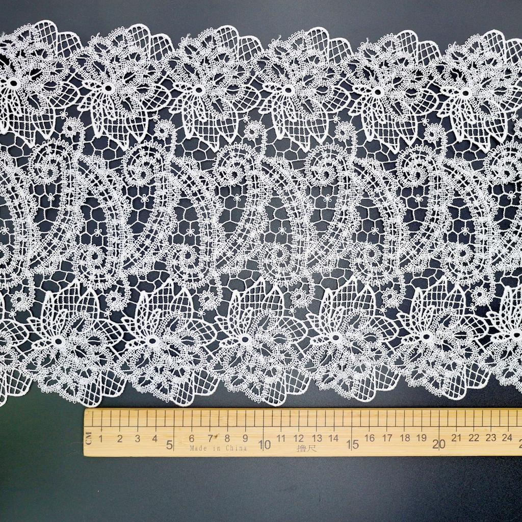 22 cm Tenká nit Polyester Lehká Vodou rozpustná Krajka Krajkové doplňky DIY Oblečení Sukně Manžety Dekorativní materiály