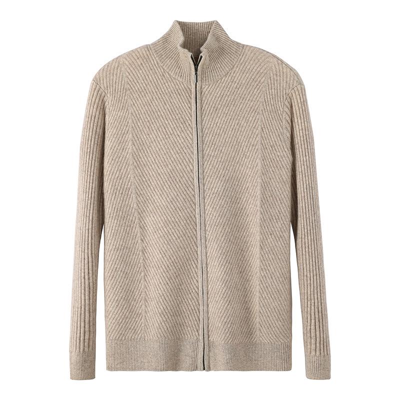 Men's Half-Zip Cashmere Wool Cardigan - Autumn/Winter Business Casual Sweater