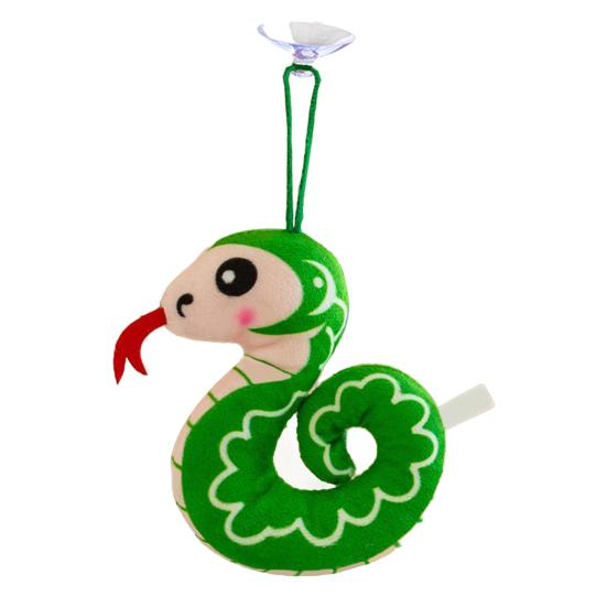 

Плюшевая подвеска-брелок в виде змеи со знаком зодиака, кукла-талисман на присоске, подвесное украшение для детей, подарки на китайский Новый год зелёный