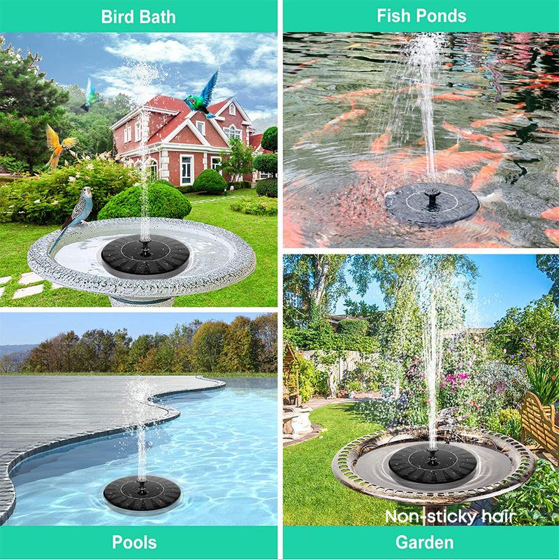 Solar Fountain Pump Energy-saving Plants Watering Kit Colorful Solar Fountain Bird Bath Fountain Outdoor Pool Garden Decoration