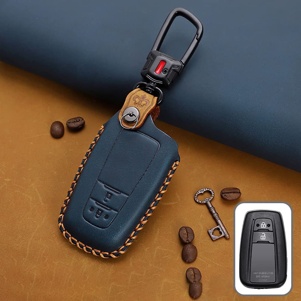 Ontto Toyota Smart Key Case, Key Cover, Crazy Horse Leather, Car Accessory, Keychain, Stylish,