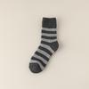 Men's Cashmere Medium Tube Socks - Autumn/Winter, Thick Towel Bottom, Striped Terry, Northeast Style.