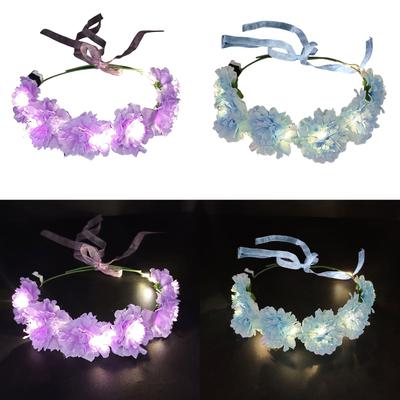 Glowing Flower Crowns Led Flower Headband Light Up Floral Crowns Light Up Headband for Women Luminous Led Floral Crowns